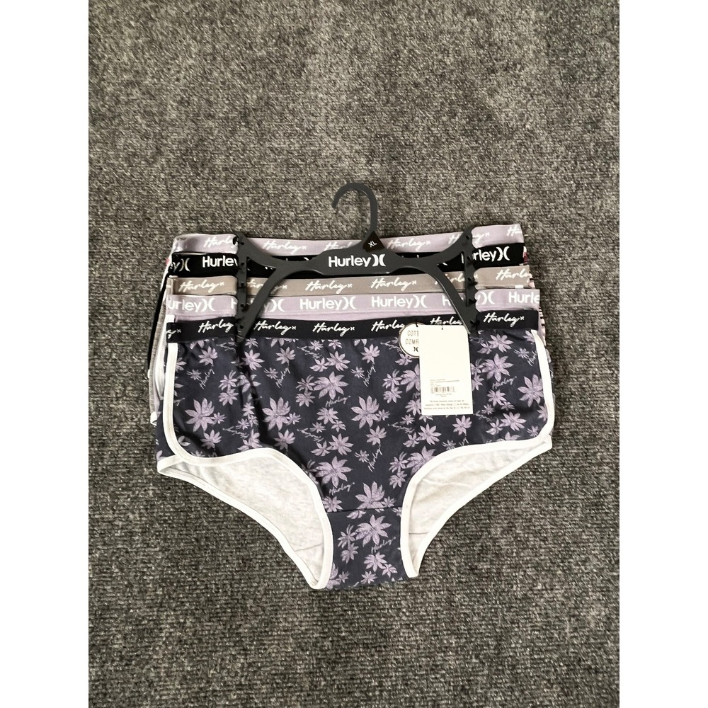 NWT Hurley 5 Pack Cotton Blend Hipster Panties Underwear Size XL  Retail $58